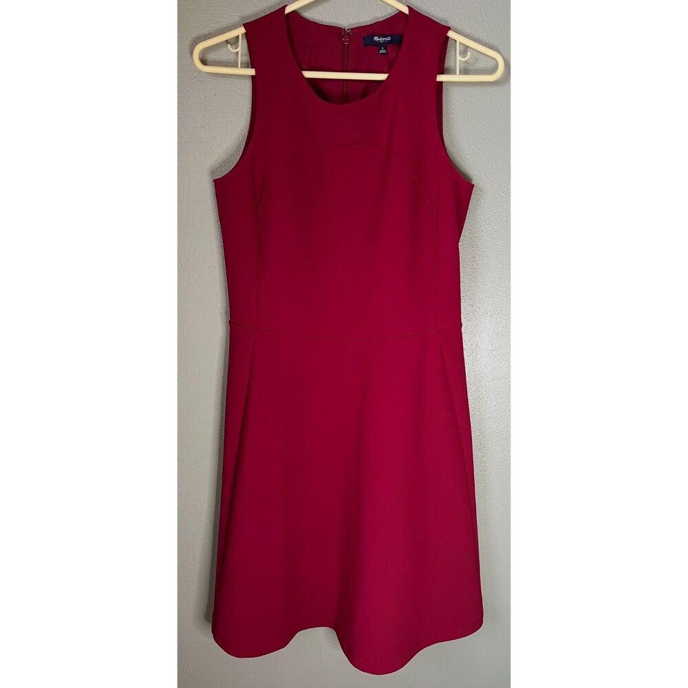 Madewell Adore Sleeveless Fit and Flare Dress Dark Red Size 2
